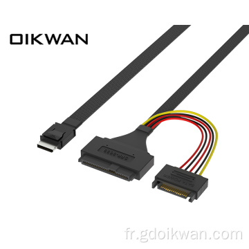 OCULINK 4I SFF-8611 à U.2 SFF-8639 + Power 15P SATA